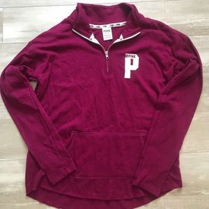 PINK quarter zip, size medium